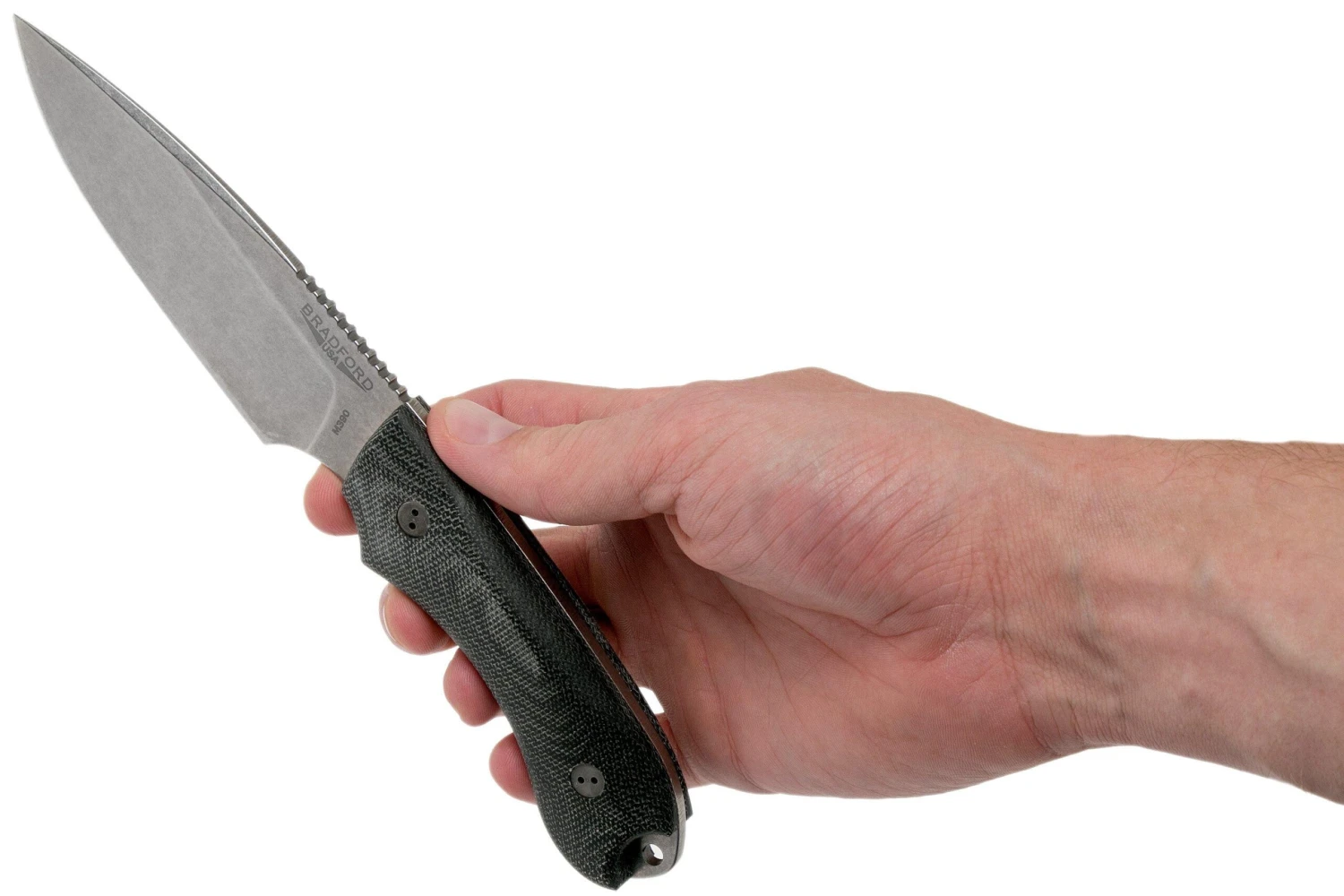 Bradford Guardian 4FE, 3D Black Micarta Guardian 4 M390, Sabre Stonewashed False Edge 4FE-101 8 Bradford Guardian 4FE, 3D Black Micarta Guardian 4 M390, Sabre Stonewashed False Edge 4FE-101 - Imagen 6