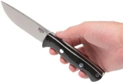 Bark River Bravo 1 A2 FHG Rampless, Black Linen Micarta, Funda Marrón -Leatherman Tienda BRK07 111BRKL RS 06 bark river brk07 111brkl rs 06