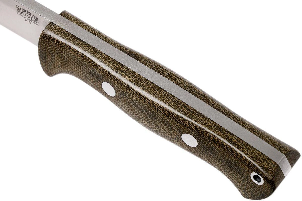 Bark River Bravo 1 A2 Rampless, Green Canvas Micarta, Funda Marrón 11 Bark River Bravo 1 A2 Rampless, Green Canvas Micarta, Funda Marrón - Imagen 9