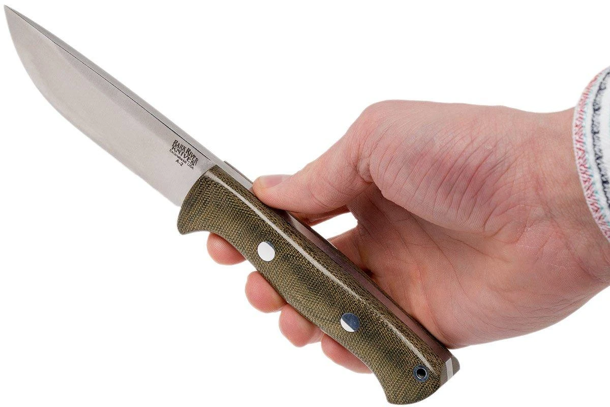 Bark River Bravo 1 A2 Rampless, Green Canvas Micarta, Funda Marrón 12 Bark River Bravo 1 A2 Rampless, Green Canvas Micarta, Funda Marrón - Imagen 10