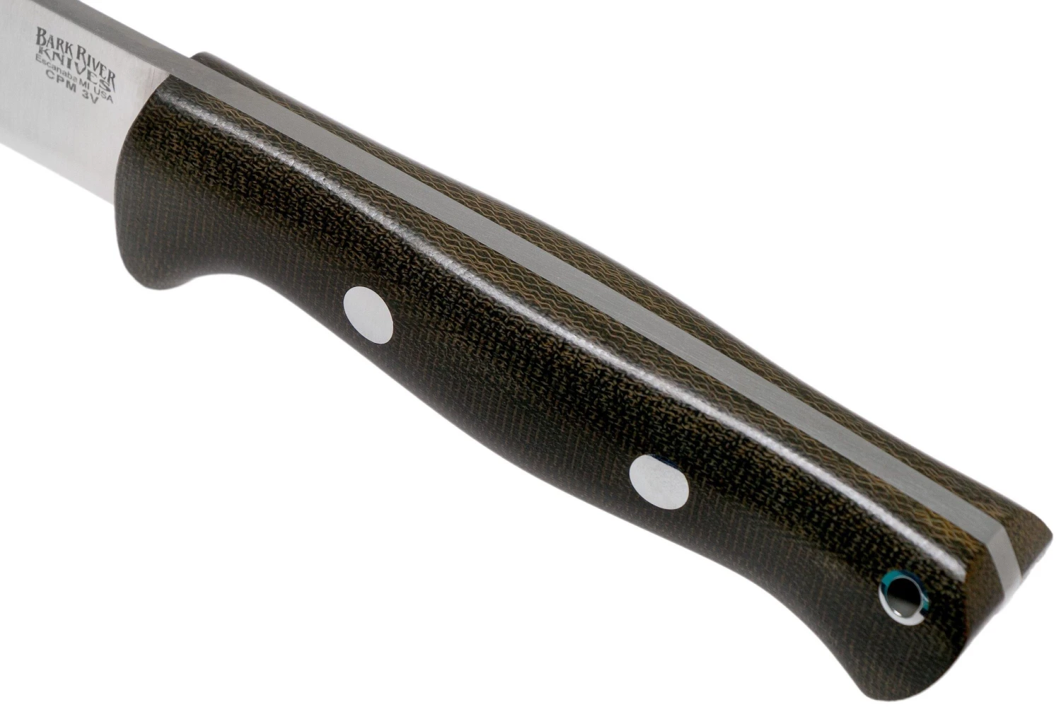 Bark River Bravo 1 LT CPM 3V Rampless, Green Canvas Micarta Cuchillo De Exterior 7 Bark River Bravo 1 LT CPM 3V Rampless, Green Canvas Micarta Cuchillo De Exterior - Imagen 5