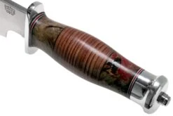 Bark River Highwayman III A2 Stacked Leather, Black Gold Maple Bowie Cuchillo -Leatherman Tienda BRK08 313SLBGS 05 bark river knives