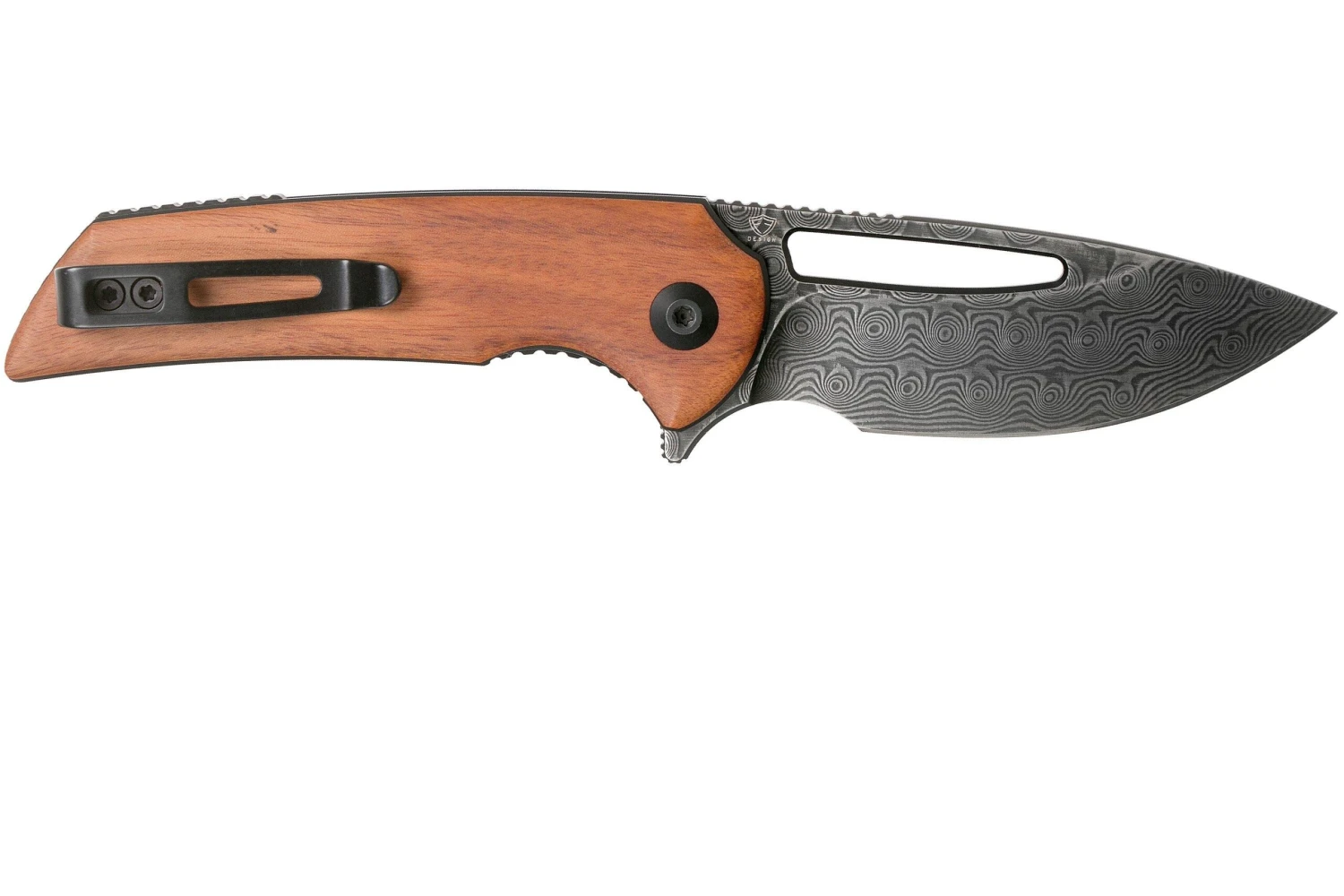 Civivi Odium C2010DS-1 Damascus, Cuibourtia Wood Navaja, Ferrum Forge Design 4 Civivi Odium C2010DS-1 Damascus, Cuibourtia Wood Navaja, Ferrum Forge Design - Imagen 2