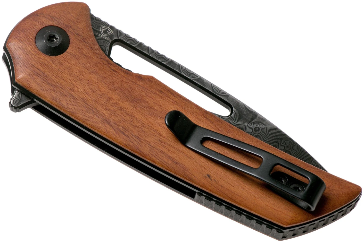 Civivi Odium C2010DS-1 Damascus, Cuibourtia Wood Navaja, Ferrum Forge Design 6 Civivi Odium C2010DS-1 Damascus, Cuibourtia Wood Navaja, Ferrum Forge Design - Imagen 4