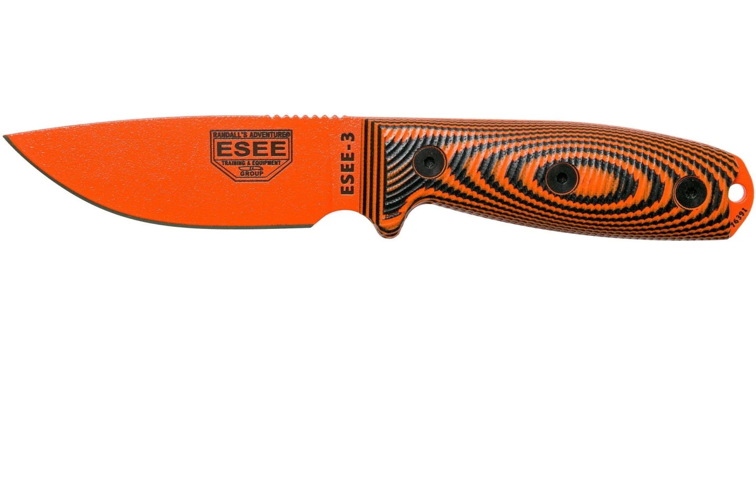 ESEE Model 3 Orange Blade 3D Orange-Black G10 Cuchillo De Supervivencia 3PMOR-006 Funda Negra + Clip Para Cinturón 3 ESEE Model 3 Orange Blade 3D Orange-Black G10 Cuchillo De Supervivencia 3PMOR-006 Funda Negra + Clip Para Cinturón