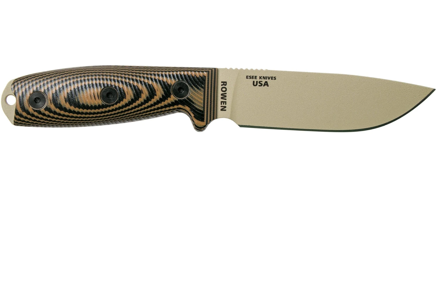 ESEE Model 4 Desert Tan Blade 3D Coyote-Black G10 Cuchillo De Supervivencia 4PDT-005 Funda Negra + Clip Para Cinturón 4 ESEE Model 4 Desert Tan Blade 3D Coyote-Black G10 Cuchillo De Supervivencia 4PDT-005 Funda Negra + Clip Para Cinturón - Imagen 2