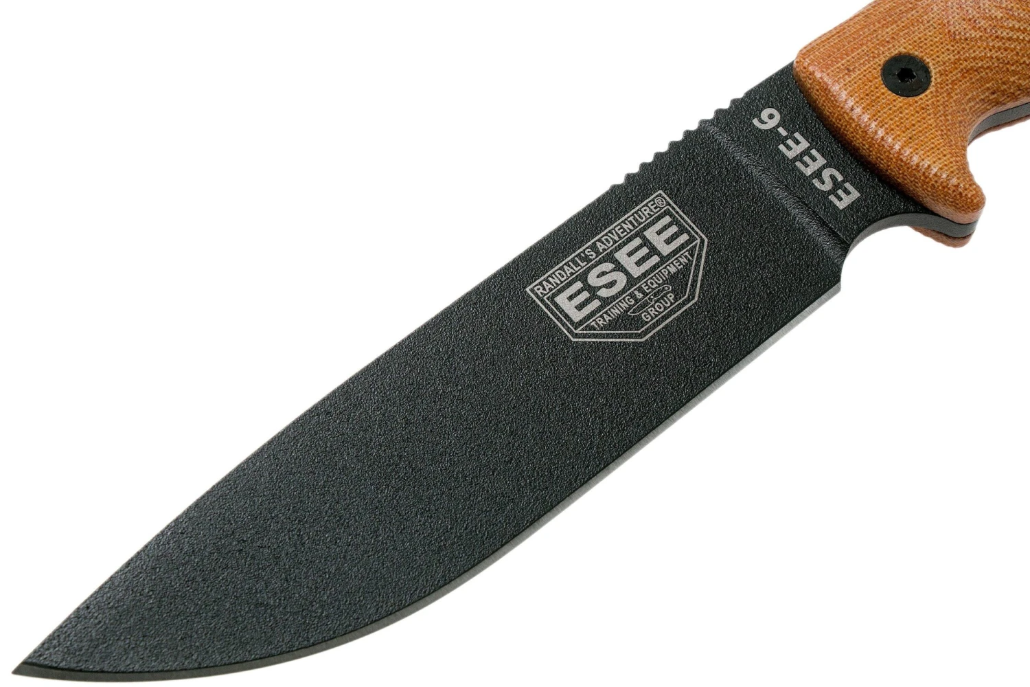 ESEE Model 6 Black Blade 3D Natural Canvas Micarta Cuchillo De Supervivencia 6PB-011 Funda Negra + Clip Plate 5 ESEE Model 6 Black Blade 3D Natural Canvas Micarta Cuchillo De Supervivencia 6PB-011 Funda Negra + Clip Plate - Imagen 3