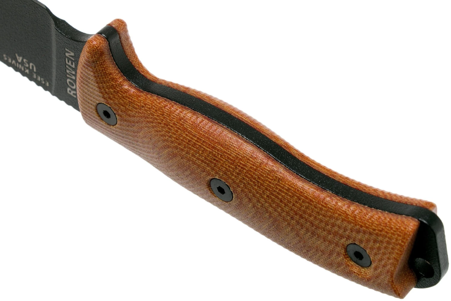 ESEE Model 6 Black Blade 3D Natural Canvas Micarta Cuchillo De Supervivencia 6PB-011 Funda Negra + Clip Plate 6 ESEE Model 6 Black Blade 3D Natural Canvas Micarta Cuchillo De Supervivencia 6PB-011 Funda Negra + Clip Plate - Imagen 4