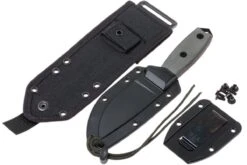 ESEE Model 3 Black Blade, Grey Handle 3P-MB-B Con Funda + Clip Y MOLLE-back -Leatherman Tienda EE ESEE 3P MB B 08 esee knives model 3 ee esee 3p mb b 08