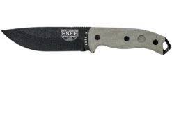 ESEE Model 5 Black Blade, Desert Tan Handle 5P-BK Con Funda Kydex + Clip De Cinturón