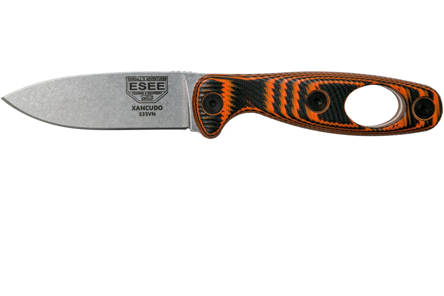 ESEE Xancudo S35VN Black-Orange G10 Con Agujero XAN1-006 Cuchillo Fijo 3 ESEE Xancudo S35VN Black-Orange G10 Con Agujero XAN1-006 Cuchillo Fijo