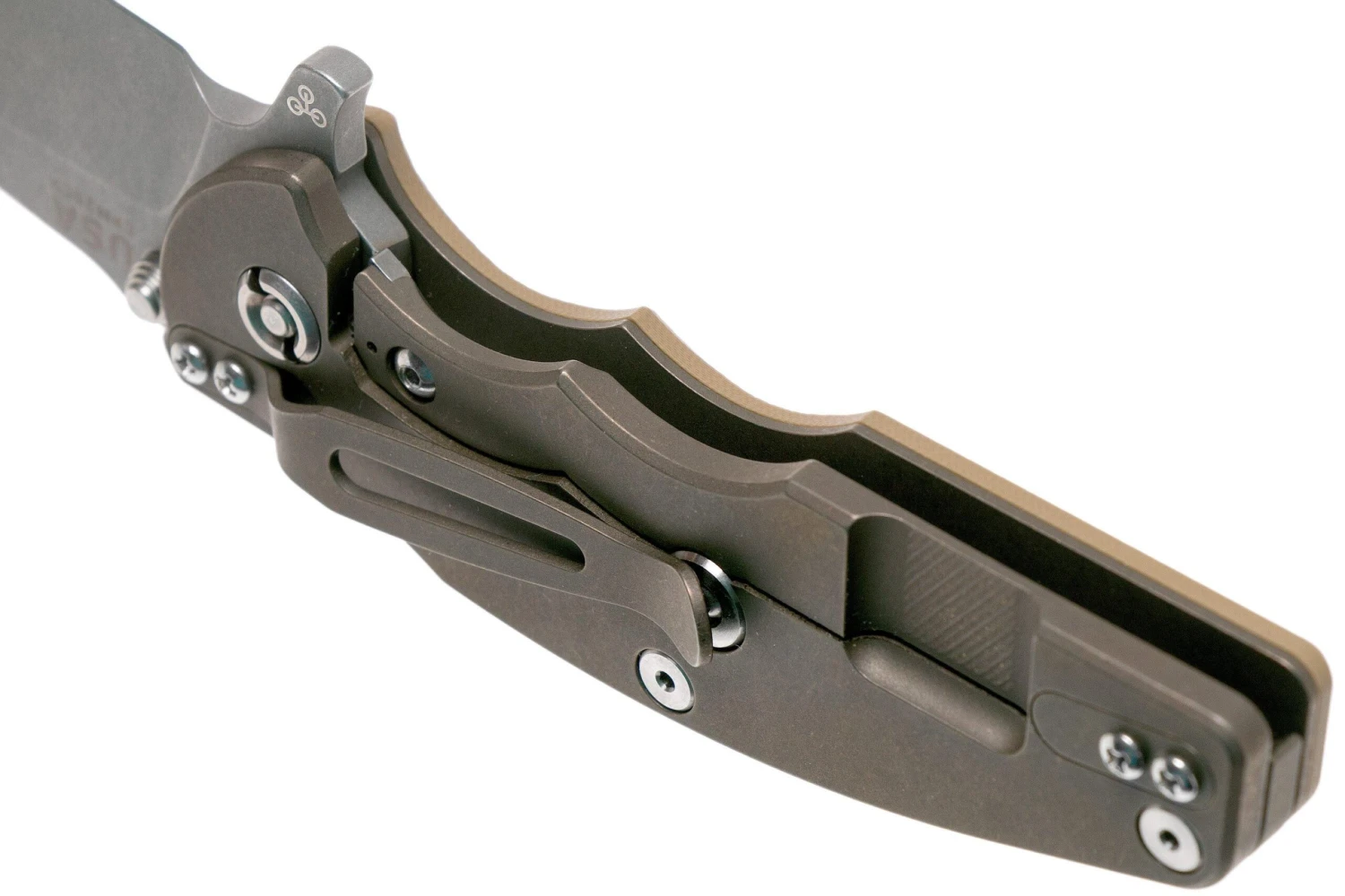 Rick Hinderer Jurassic Spearpoint 20CV Battle Bronze Coyote G10 Navaja 7 Rick Hinderer Jurassic Spearpoint 20CV Battle Bronze Coyote G10 Navaja - Imagen 5