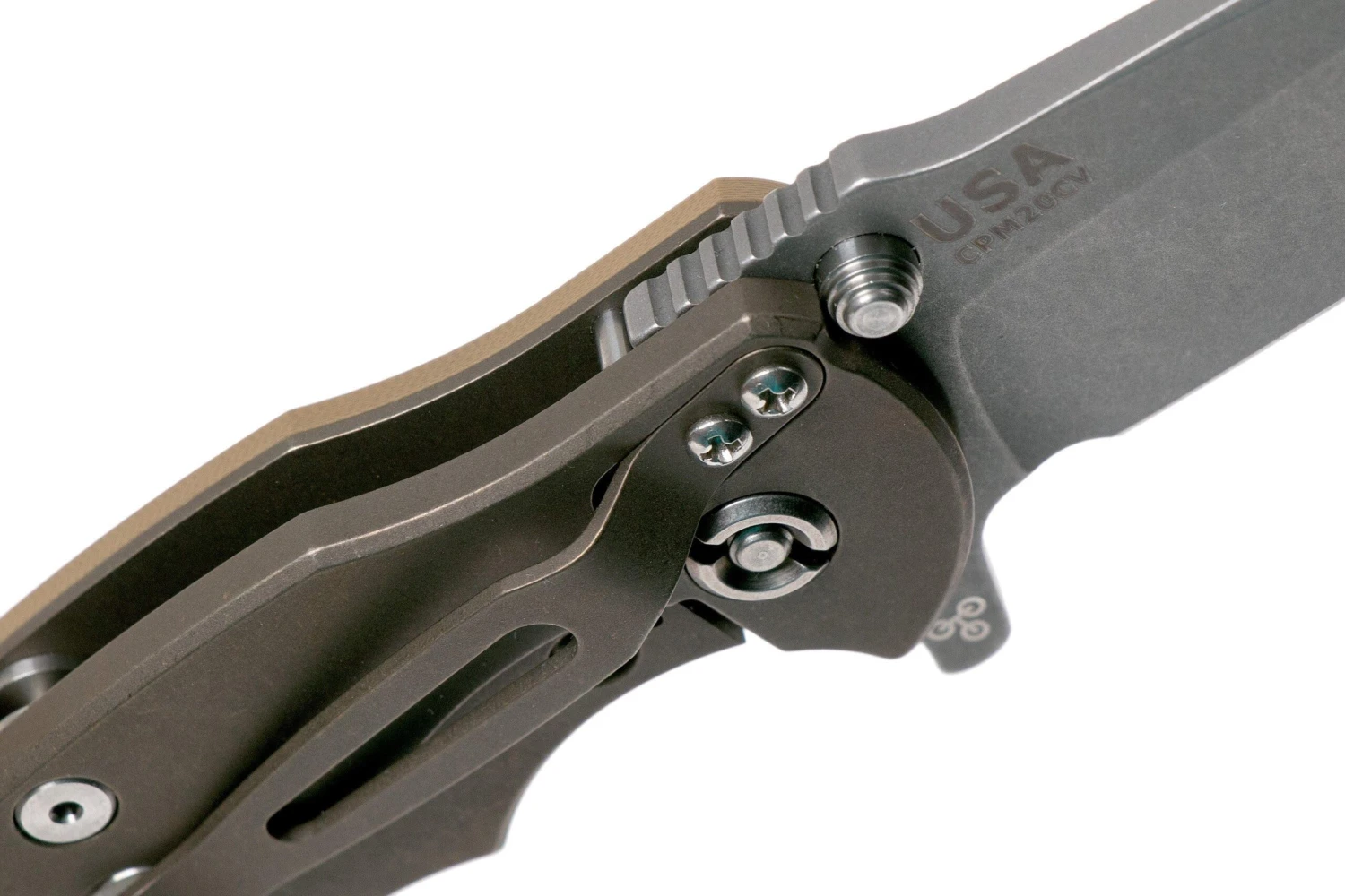 Rick Hinderer Jurassic Spearpoint 20CV Battle Bronze Coyote G10 Navaja 8 Rick Hinderer Jurassic Spearpoint 20CV Battle Bronze Coyote G10 Navaja - Imagen 6