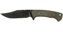 Rick Hinderer Ranch Bowie Green Canvas Micarta, DLC Stonewashed, Cuchillo Bowie
