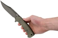 Rick Hinderer Ranch Bowie Green Canvas Micarta, DLC Stonewashed, Cuchillo Bowie -Leatherman Tienda HRK TRB DLC GM 06 rick hinderer knives