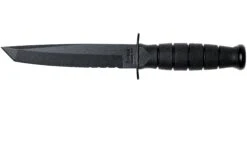 KA-BAR Short Tanto 1255 Parcialmente Dentado, Funda De Cuero