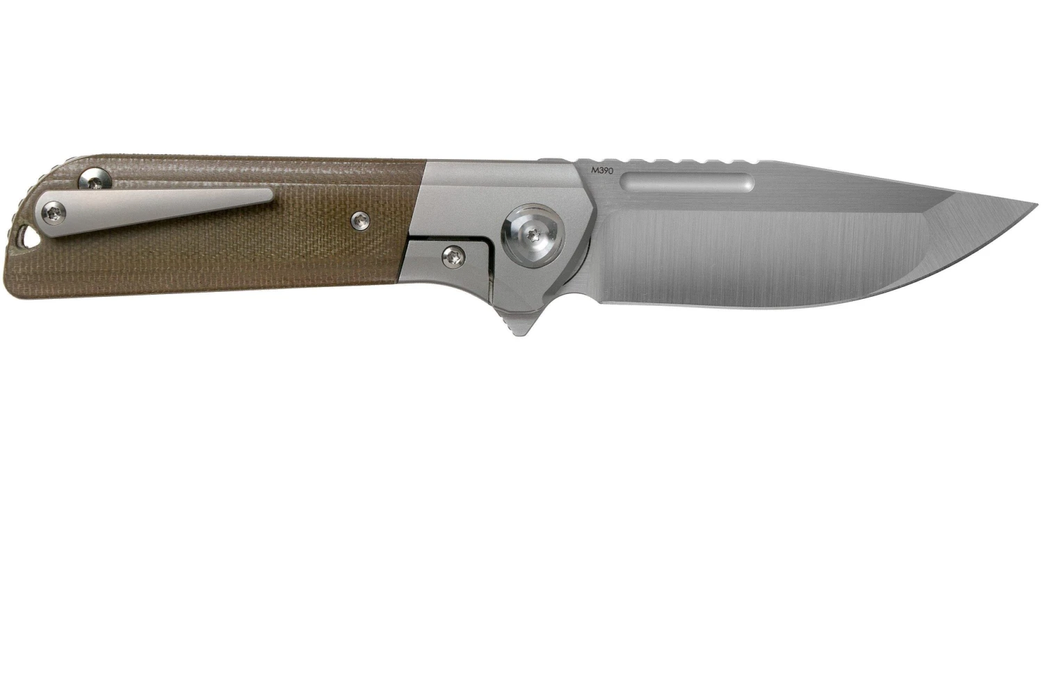 Liong Mah Lanny V2, Green Canvas Micarta, Satin M390 Navaja 4 Liong Mah Lanny V2, Green Canvas Micarta, Satin M390 Navaja - Imagen 2