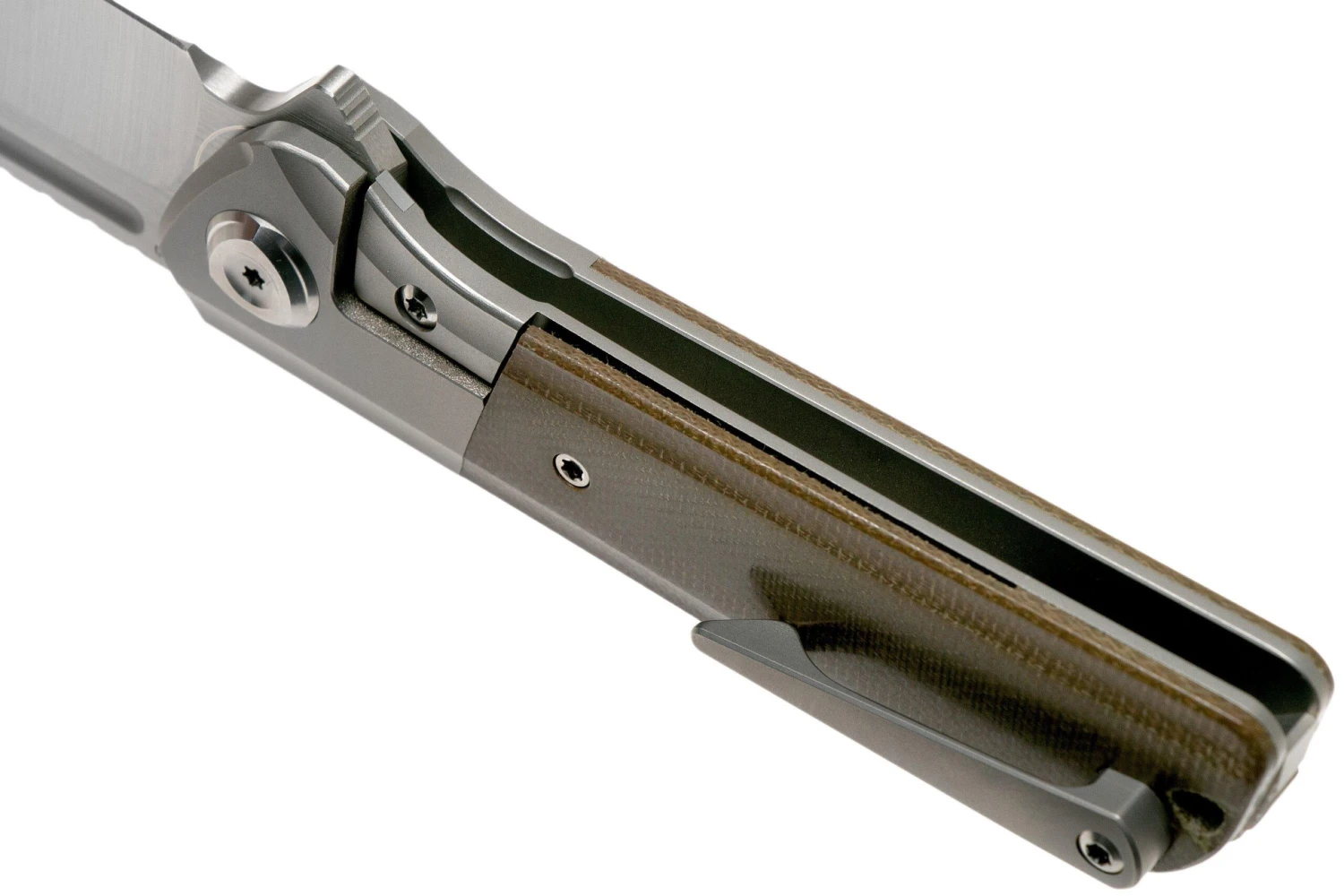 Liong Mah Lanny V2, Green Canvas Micarta, Satin M390 Navaja 7 Liong Mah Lanny V2, Green Canvas Micarta, Satin M390 Navaja - Imagen 5