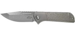 Liong Mah Lanny V2, Textured Titanium, Satin M390 Navaja