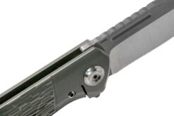 Liong Mah Lanny V2, Textured Titanium, Satin M390 Navaja -Leatherman Tienda LO LA2 TT 06 liong mah design