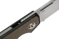 Liong Mah Traveller Spearpoint Green Canvas Micarta Navaja -Leatherman Tienda LO TR SP GCM 06 liong mah