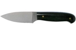 LT Wright Patriot, A2, Polished Black Micarta, Blue Liners, Leather Sheath, Cuchillo De Exterior
