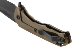 Medford Praetorian Slim Flipper S35VN PVD Tanto Blade, Bronze Steampunk Handle, Navaja -Leatherman Tienda MF 23 PSF 03 04 medford