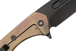 Medford Praetorian Slim Flipper S35VN PVD Tanto Blade, Bronze Steampunk Handle, Navaja -Leatherman Tienda MF 23 PSF 03 05 medford