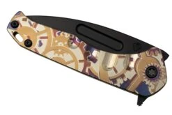 Medford Praetorian Slim Flipper S35VN PVD Tanto Blade, Bronze Steampunk Handle, Navaja -Leatherman Tienda MF 23 PSF 03 06 medford