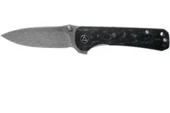 QSP Knife Hawk QS131-E Shredded Fibra De Carbono, Damascus Navaja