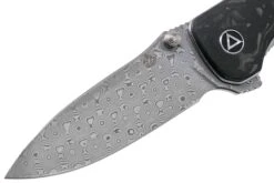 QSP Knife Hawk QS131-E Shredded Fibra De Carbono, Damascus Navaja -Leatherman Tienda QS131 E 03 qsp