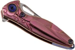 Rike Mini Hummingbird Navaja Damascus, Rosa -Leatherman Tienda RKMINI PK 04 rike knives mini hummingbird rkmini pk 04