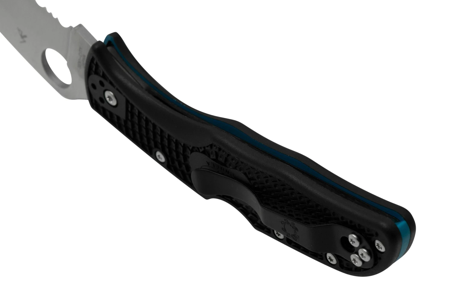 Spyderco Endela Thin Blue Line C243FPSBKBL Navaja Parcialmente Dentada 6 Spyderco Endela Thin Blue Line C243FPSBKBL Navaja Parcialmente Dentada - Imagen 4