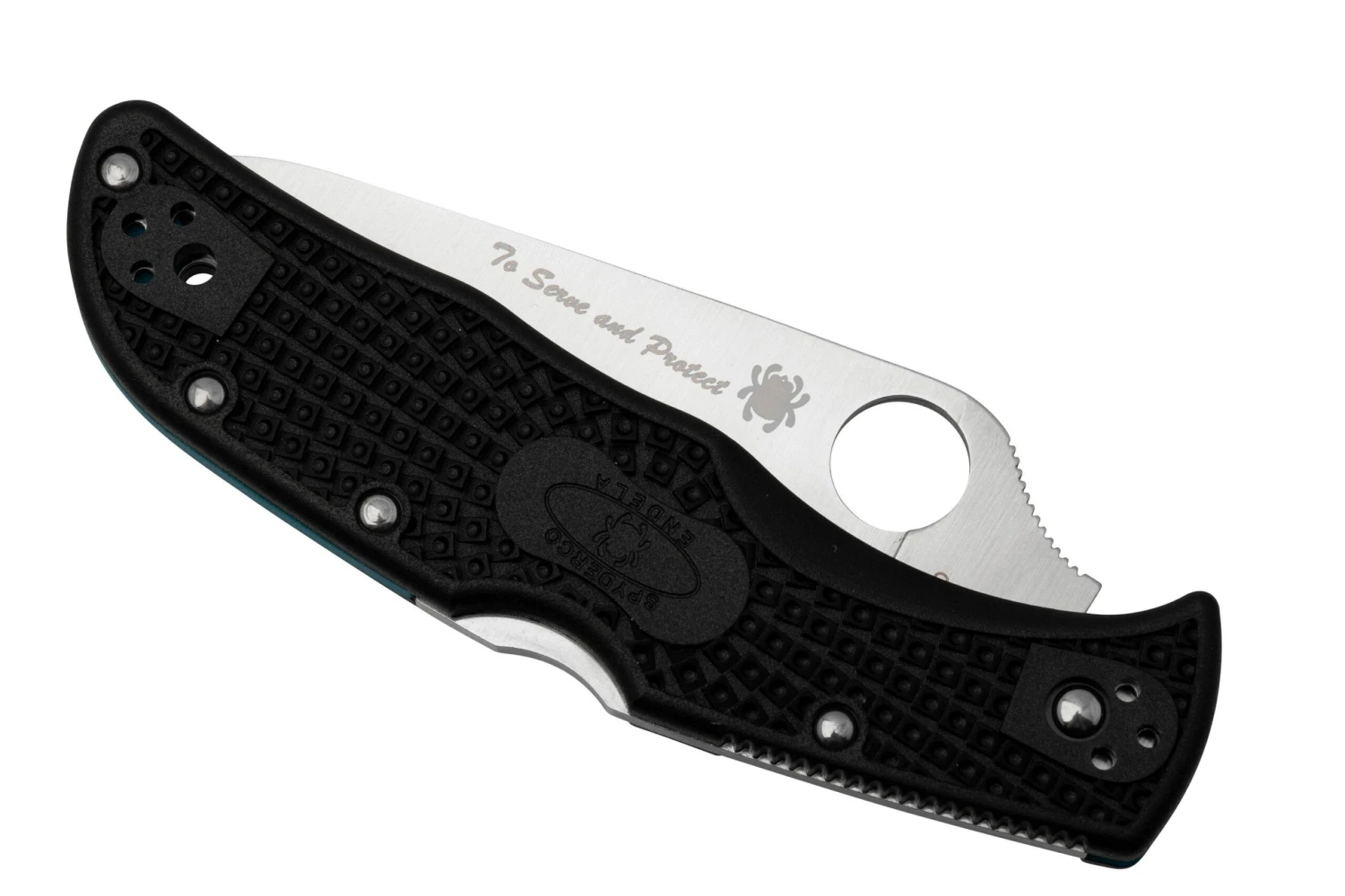 Spyderco Endela Thin Blue Line C243FPSBKBL Navaja Parcialmente Dentada 8 Spyderco Endela Thin Blue Line C243FPSBKBL Navaja Parcialmente Dentada - Imagen 6