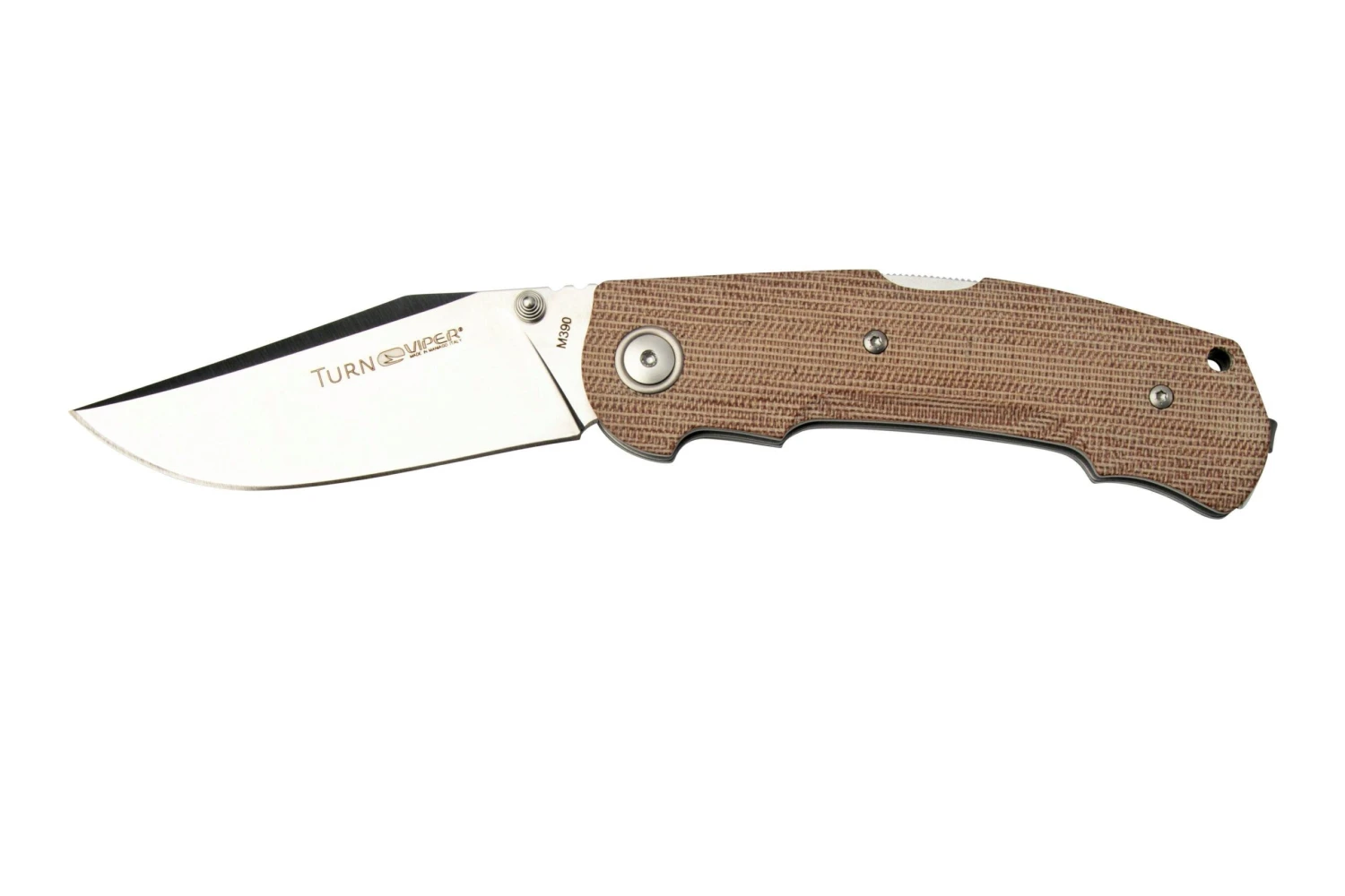 Viper Turn V5988CN Natural Canvas Micarta Navaja, Fabrizio Silvestrelli Design 3 Viper Turn V5988CN Natural Canvas Micarta Navaja, Fabrizio Silvestrelli Design