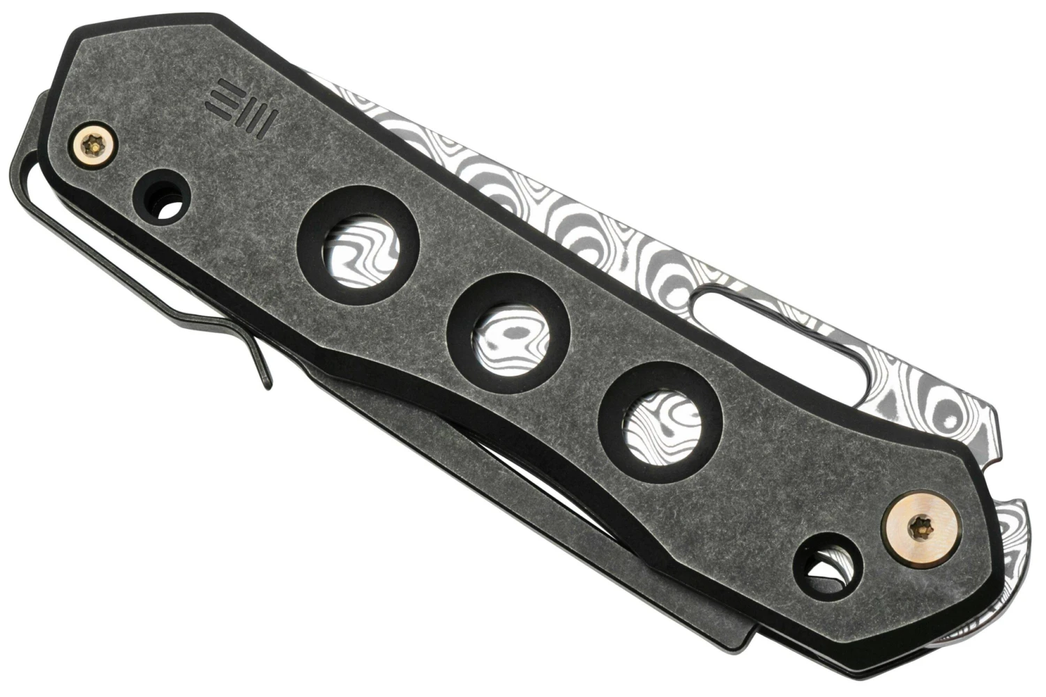 WE Knife Vision R 21031-DS1 Black Titanium, Hakkapella Damasteel Navaja, Diseño Snecx 7 WE Knife Vision R 21031-DS1 Black Titanium, Hakkapella Damasteel Navaja, Diseño Snecx - Imagen 5