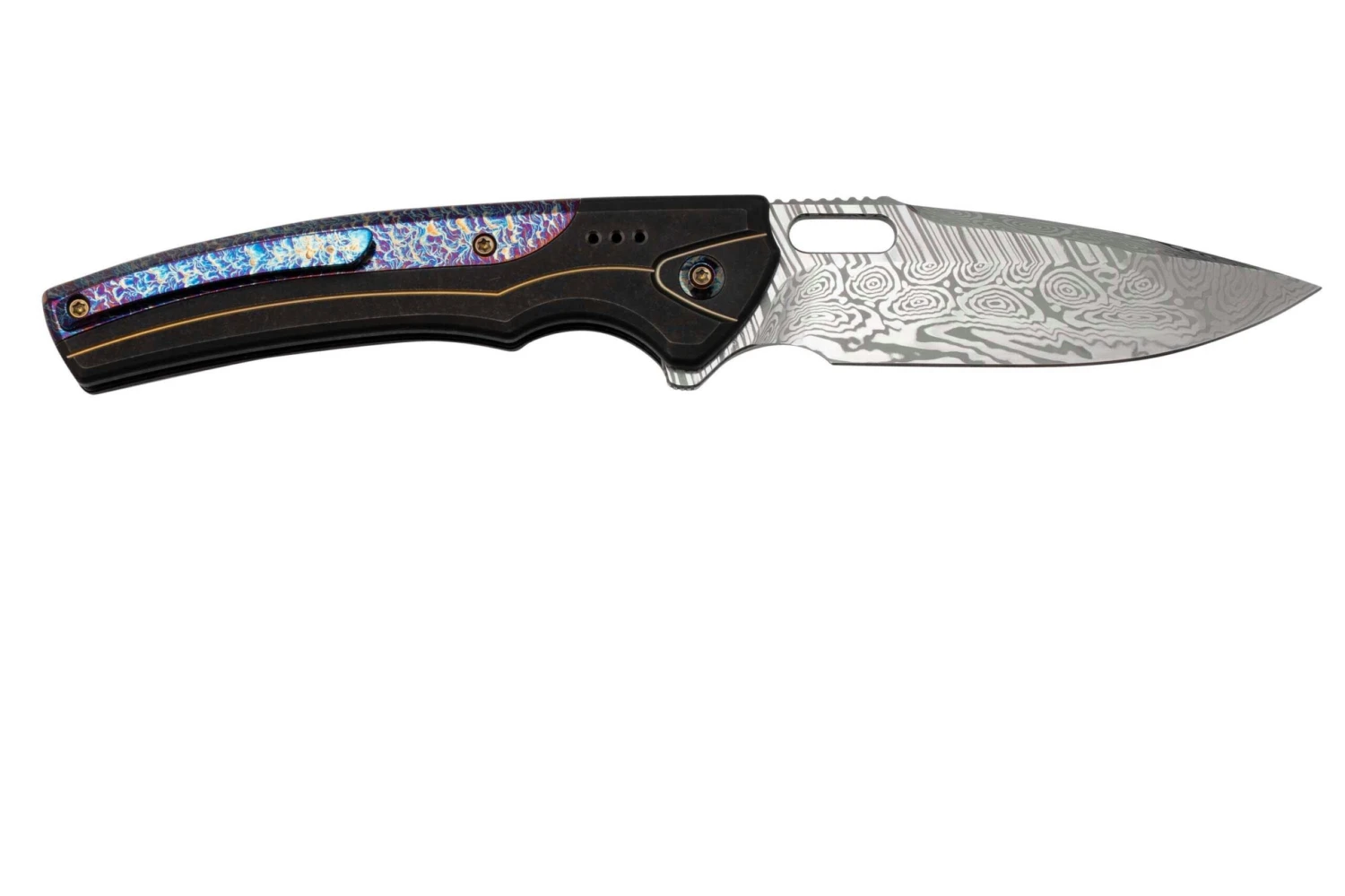 WE Knife Exciton Black Titanium Flamed Titanium, Heimskringla Damasteel WE22038A-DS1 Limited Edition Navaja 4 WE Knife Exciton Black Titanium Flamed Titanium, Heimskringla Damasteel WE22038A-DS1 Limited Edition Navaja - Imagen 2